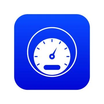 Speedometer icon digital blue Stock Illustration