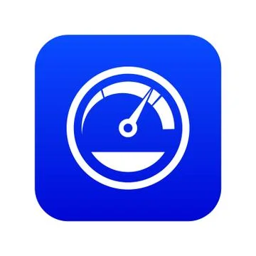 Speedometer icon digital blue Stock Illustration