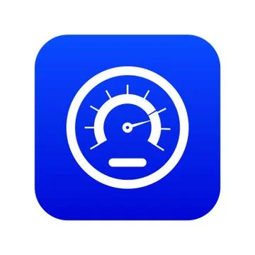 Speedometer icon digital blue Stock Illustration