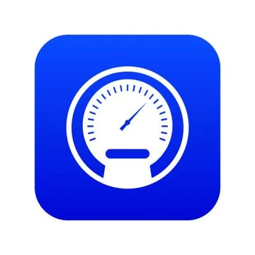 Speedometer icon digital blue Stock Illustration