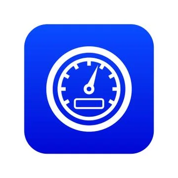 Speedometer icon digital blue Stock Illustration