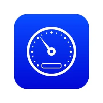 Speedometer icon digital blue Stock Illustration