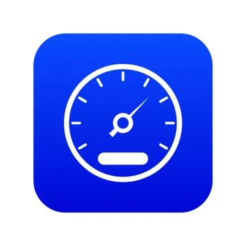 Speedometer icon digital blue Stock Illustration