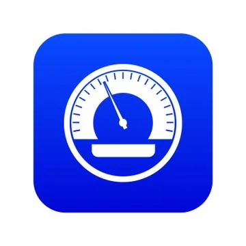 Speedometer icon digital blue Stock Illustration