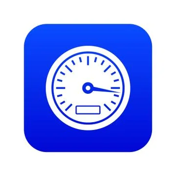 Speedometer icon digital blue Stock Illustration