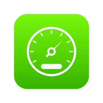 Speedometer icon digital green Stock Illustration