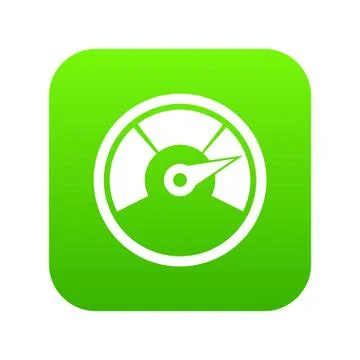 Speedometer icon digital green Stock Illustration
