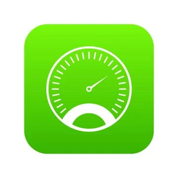 Speedometer icon digital green Stock Illustration