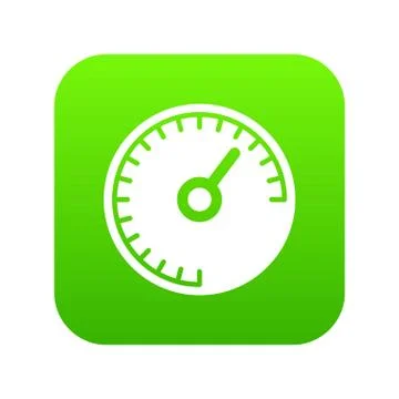 Speedometer icon digital green Stock Illustration