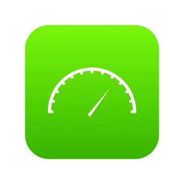 Speedometer icon digital green Stock Illustration