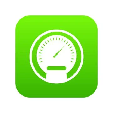 Speedometer icon digital green Stock Illustration