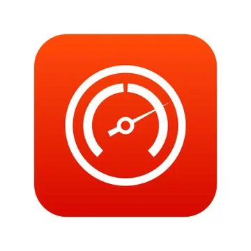 Speedometer icon digital red Stock Illustration