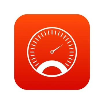 Speedometer icon digital red Stock Illustration