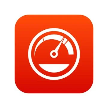 Speedometer icon digital red Stock Illustration