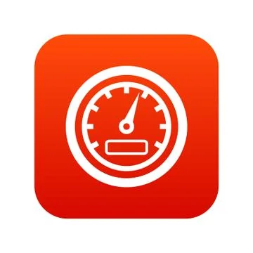 Speedometer icon digital red Stock Illustration