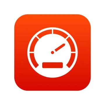 Speedometer icon digital red Stock Illustration