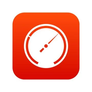 Speedometer icon digital red Stock Illustration