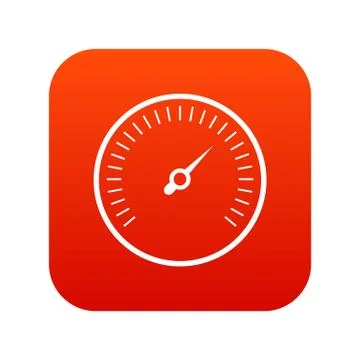 Speedometer icon digital red Stock Illustration
