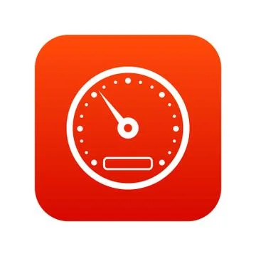 Speedometer icon digital red Stock Illustration