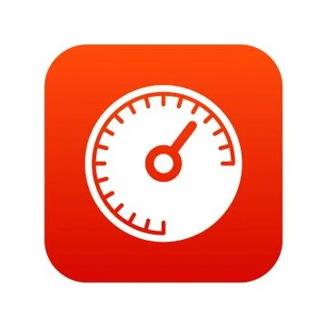 Speedometer icon digital red Stock Illustration