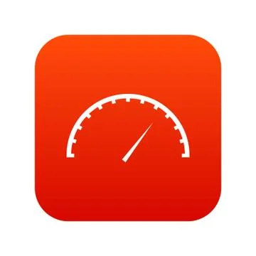 Speedometer icon digital red Stock Illustration
