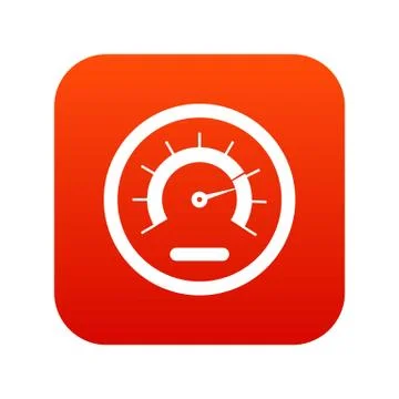 Speedometer icon digital red Stock Illustration