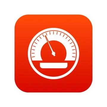 Speedometer icon digital red Stock Illustration