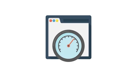 Speedometer icon displayed on a white background, symbolizing speed and per.. Stock Footage 332199164