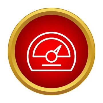 Speedometer icon displaying fast velocity performance measurement Illustrazione stock