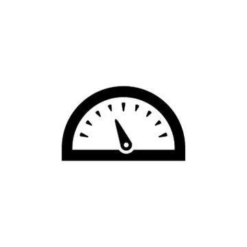 Speedometer Icon In Flat Style Vector For Apps, UI, Websites. Black Icon Vector Stock Illustration
