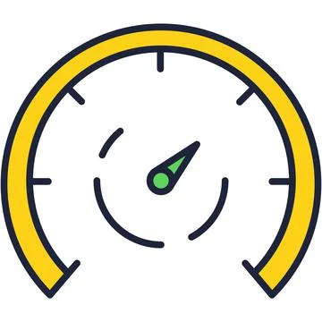 Speedometer icon flat vector speed gauge meter Stock Illustration
