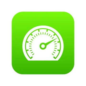 Speedometer icon green vector Illustrazione stock