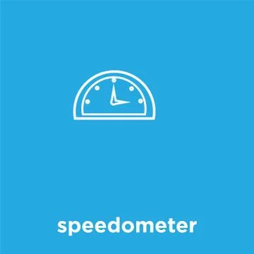 Speedometer icon isolated on blue background Stock Illustration