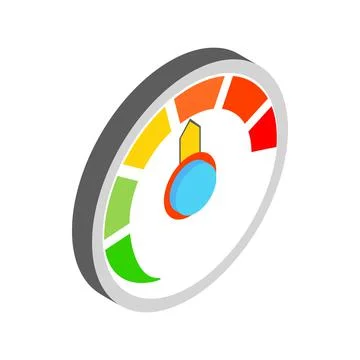 Speedometer icon, isometric 3d style Stock Illustration