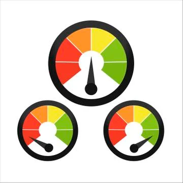 Speedometer icon low to high. Low to high speedometer icon vector graphic design Stock Illustration