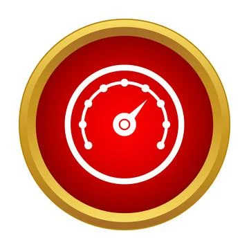 Speedometer icon measuring speed and performance Stock Illustration