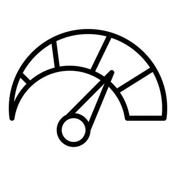 Speedometer icon outline vector. Speed km Illustrazione stock