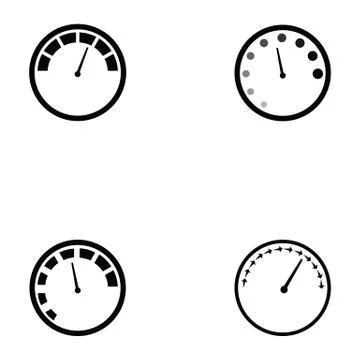 Speedometer icon set Stock Illustration