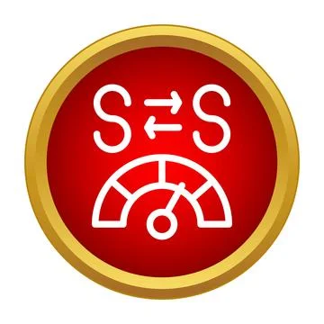 Speedometer icon showing currency exchange rate Stock Illustration
