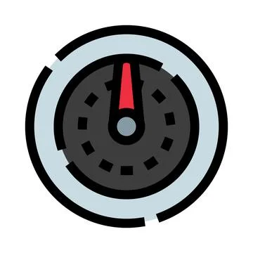 Speedometer icon showing fast performance measurement Illustrazione stock