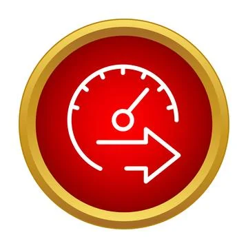 Speedometer icon showing fast performance and velocity 库存插图