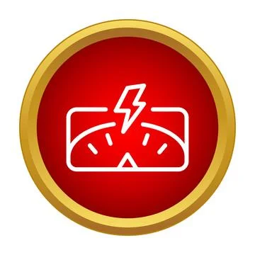 Speedometer icon showing high speed and energy Stock Illustration