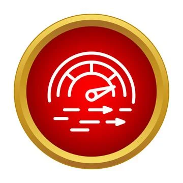 Speedometer icon showing high velocity and fast performance Stock Illustration