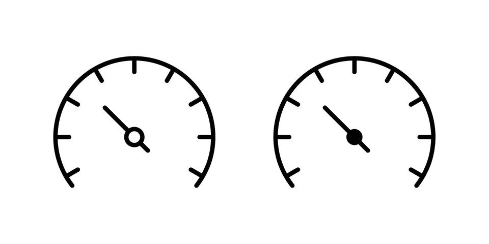 Speedometer icon vector concepts, line and silhouette style 스톡 일러스트