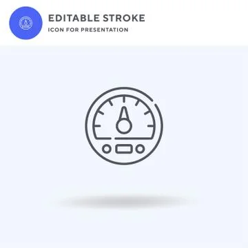 Speedometer icon vector, filled flat sign, solid pictogram isolated on white, Stock Illustration