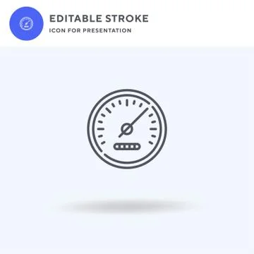 Speedometer icon vector, filled flat sign, solid pictogram isolated on white, Stock Illustration