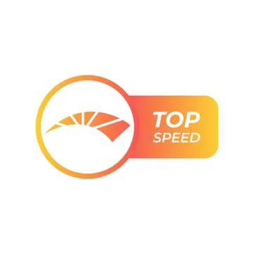 Speedometer icon, vector . Gradient Top Speed icon with speedometer Stock Illustration