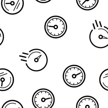 Speedometer Icon Vector Seamless Pattern Stock Illustration