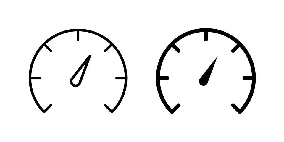 Speedometer icon vectors. Illustrations in black 스톡 일러스트