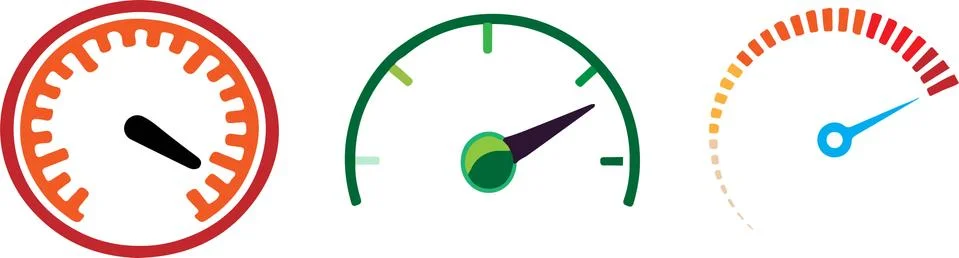 Speedometer icon on white background Stock Illustration